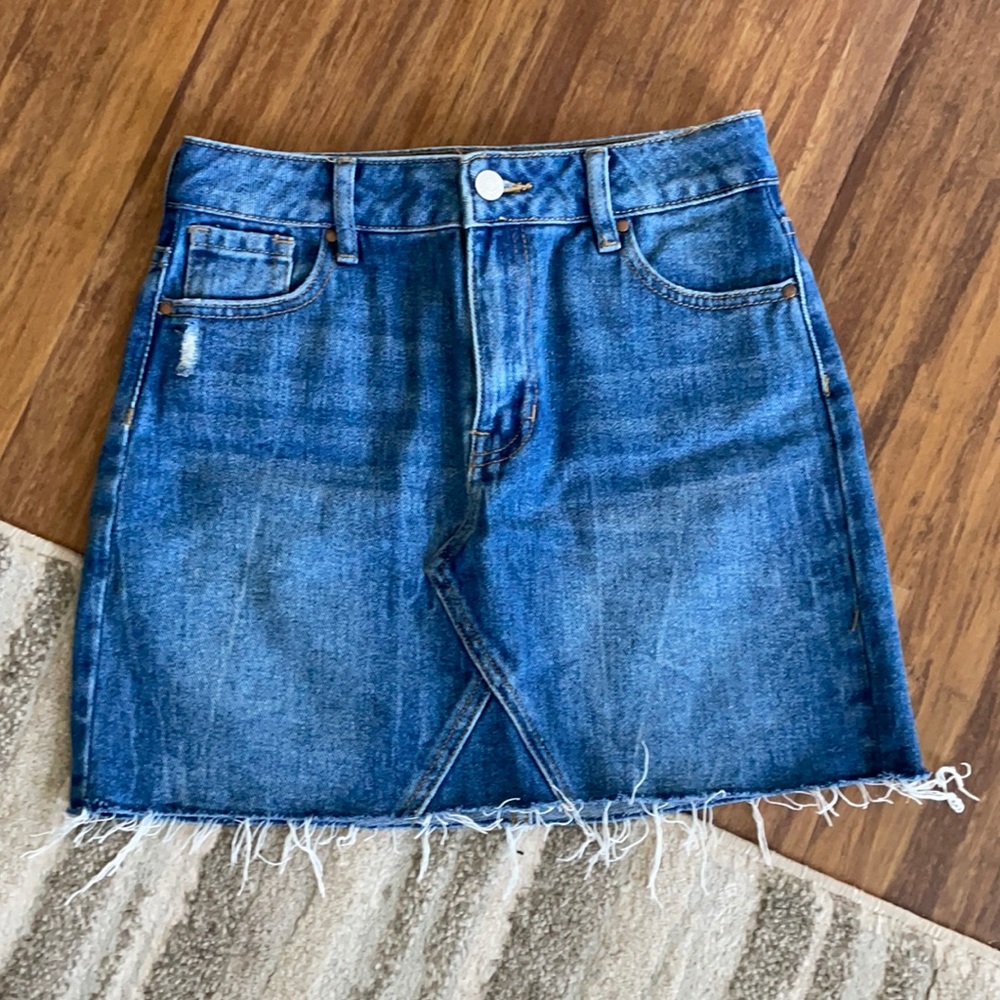 Pacsun medium wash cutoff denim skirt sz 24